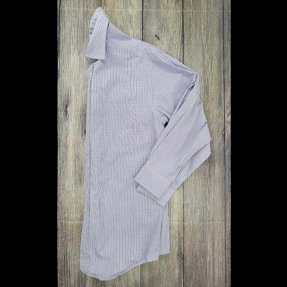 Hickey Freeman 100% Cotton Checkered Button Down Shirt